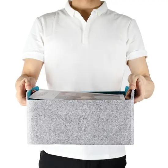 Welaxy Felt 3 Piece Collapsible Storage Bins Green/Turquoise/Orange {5}