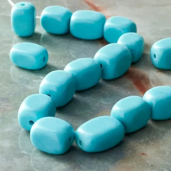 Turquoise Reconstituted Howlite Potato Beads by Bead Landing&trade; {3}