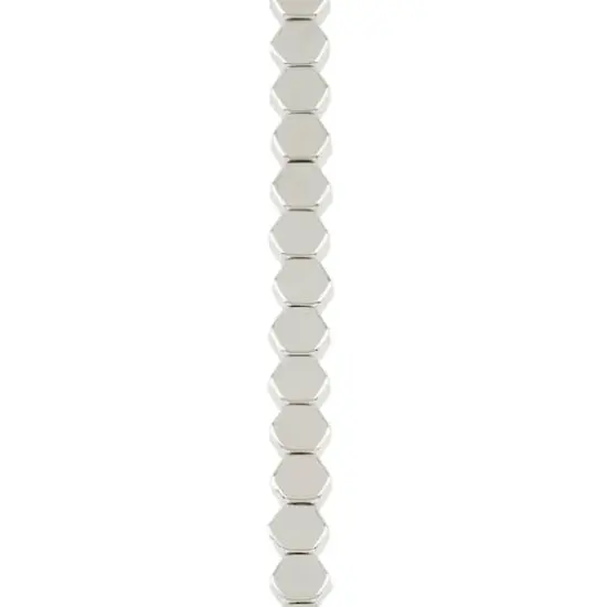 Rhodium Hexagon Beads, 5.5mm by Bead Land Landing&trade; {1}