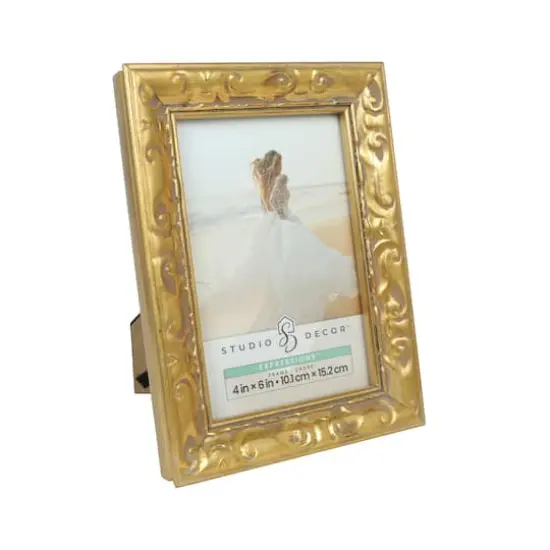 Expressions&trade; 4" x 6" Gold Ornate Wood Frame by Studio D&eacute;cor&reg; {4}