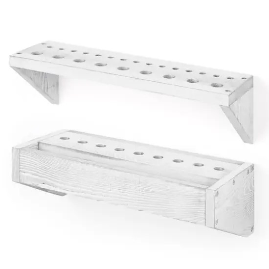 NEX&trade; Gray White Solid Wood Tool Storage Box Organizer Set {1}