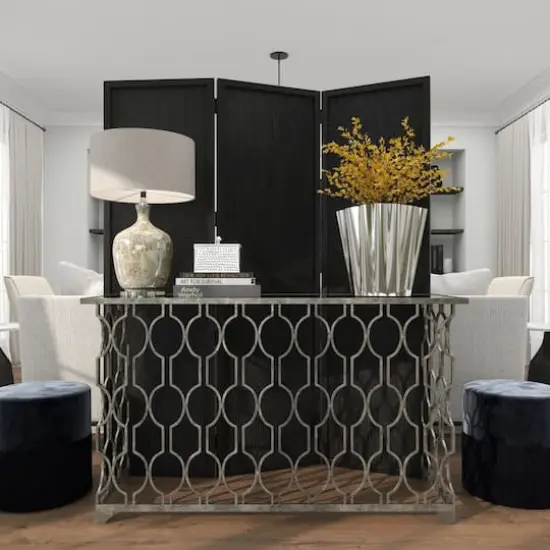 15" Silver Stainless Steel Vase with Zig Zag Edging {17}