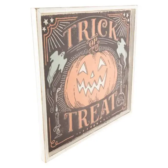 18.75" Trick or Treat Jack O Lantern Halloween Wall Sign {4}
