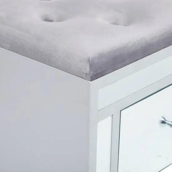 Grey Wood Glam Bench, 47" x 16" x 18" {6}