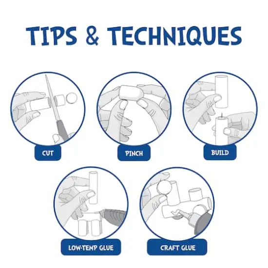 FloraCraft&reg; CraftFōM&reg; 1" x 2" White Foam Rods, 24ct. {5}