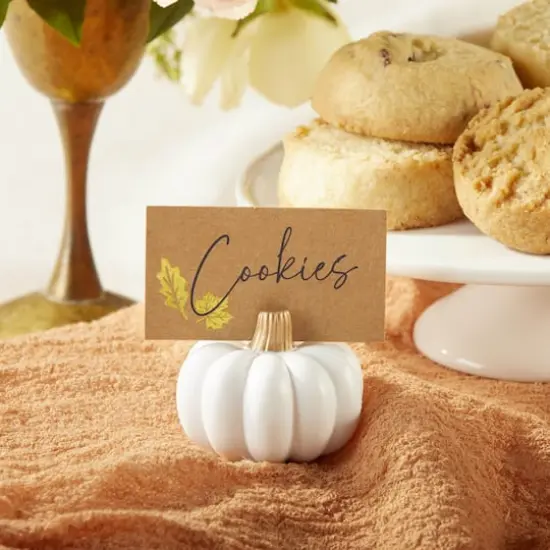 Kate Aspen White Pumpkin Place Card Holder Set, 6ct. {3}