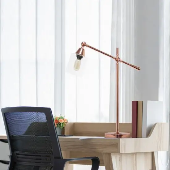 Lalia Home 2.5ft. Vertically Adjustable Desk Lamp Rose Gold {6}