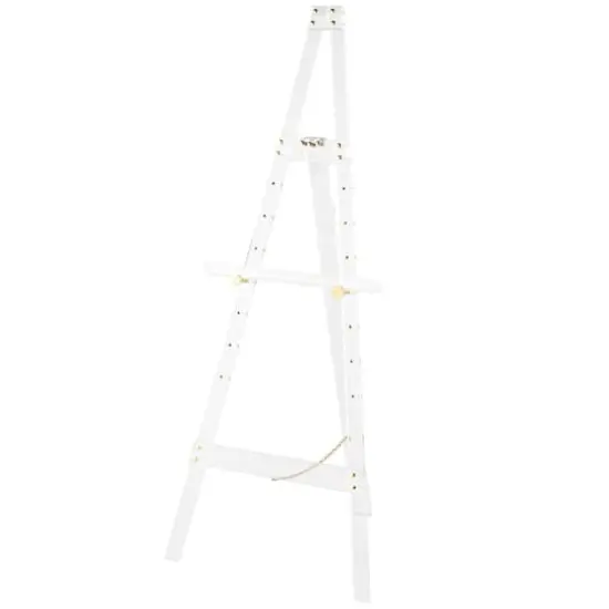 56" Clear Acrylic Plastic Adjustable 7-Tier Display Easel with Gold Metal Hardware & Chain Support {1}