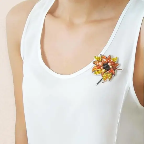 Crystal Art Beadwork Kit For Creating Broоch Sunflower {5}