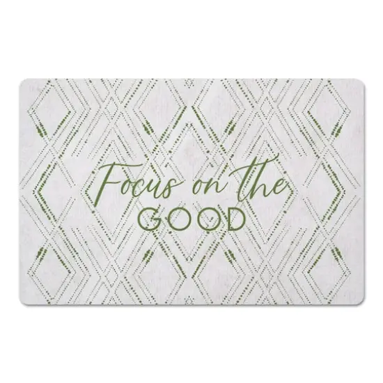 Focus on the Good Geo Diamond Floor Mat White and Green {1}