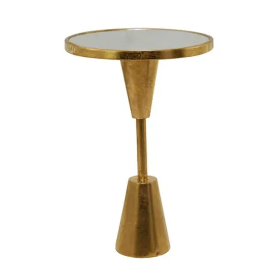 Gold Metal Contemporary Accent Table, 16" x 16" x 24" {3}