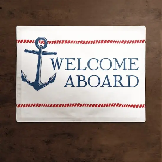 18" Welcome Aboard Poly Twill Placemat {3}