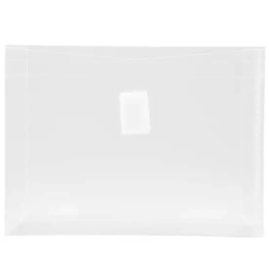JAM Paper 5.5" x 7.5" Clear Plastic Hook & Loop Closure Envelopes, 12ct. {1}