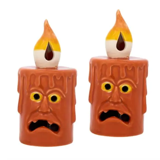 7" Jack Orange Candles with LED Lights, 2ct. {1}