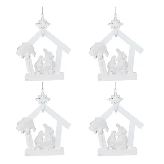 5" Clear Acrylic Nativity Ornaments, 4ct. {1}