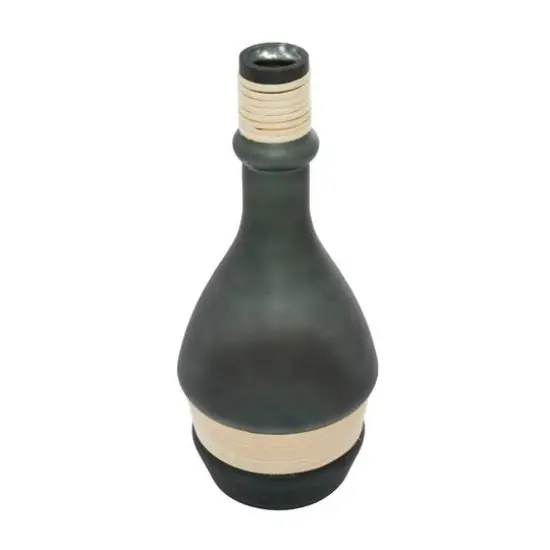 16" Green Contemporary Glass Vase {3}