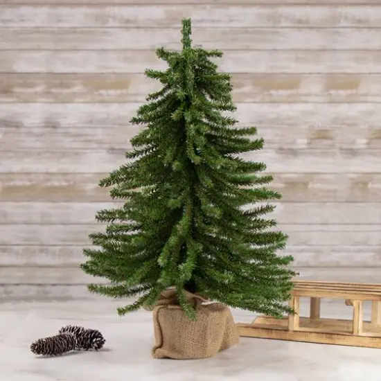 2ft. Unlit Potted Downswept Mini Village Pine Medium Artificial Christmas Tree {3}