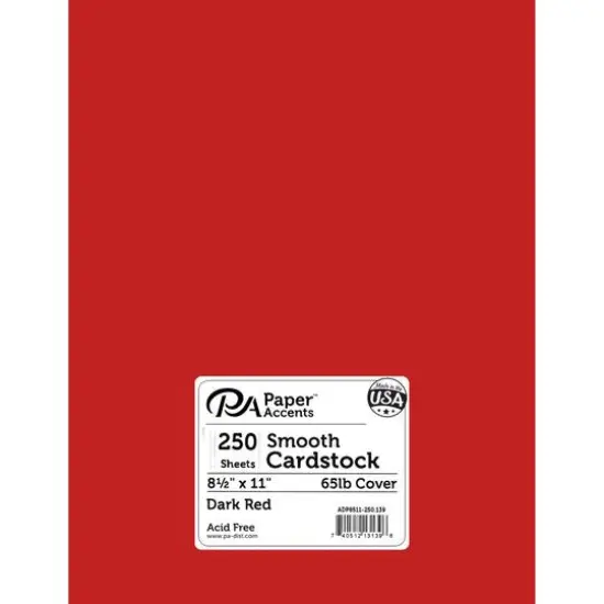 PA Paper&trade; Accents 8.5" x 11" 65lb. Smooth Cardstock, 250 Sheets White {2}