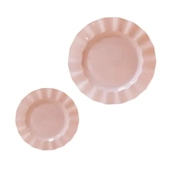 7" & 10" Wavy Rim Plastic Plates, 40ct. by Celebrate It&reg; Pink {1}