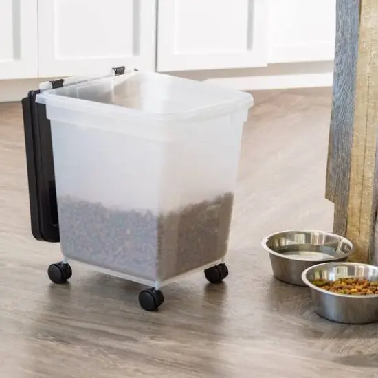 Clear & Black 32.5qt. Pet Food Container With Sealed Top {9}