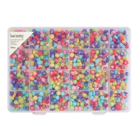 Multicolored Alphabet Round Beads, 7mm by Bead Landing&trade; {1}