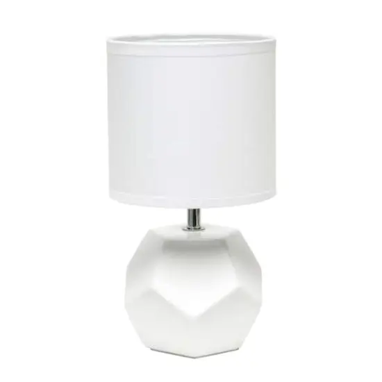 Simple Designs Round Prism Mini Table Lamp White {1}