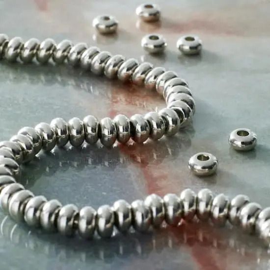 Metal Rondelle Beads, 5mm by Bead Landing&trade; Silver {3}