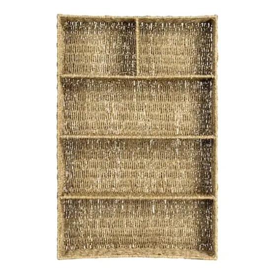 Hello Honey&reg; 32" x 21" Natural 5-Section Handwoven Seagrass Tray {4}