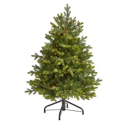 4ft. Pre-Lit North Carolina Fir Artificial Christmas Tree, Clear LED Lights {1}