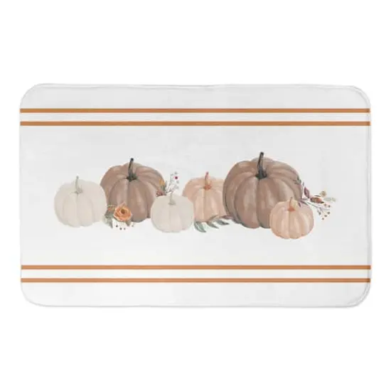 Fall Stripes & Pumpkins Bath Mat {1}