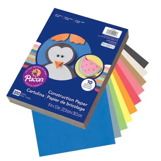 Art Street&reg; 9" x 12" Assorted Color Lightweight Construction Paper, 3 Packs of 200 Sheets {3}