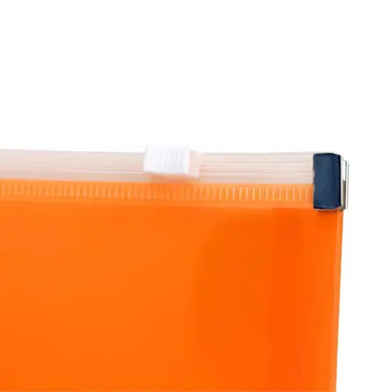 JAM Paper 5" x 10" Plastic Zip Closure Envelopes, 12ct. Orange {6}