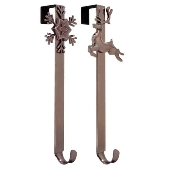 Haute Decor Bronze Reindeer & Snowflake Adjustable Wreath Hangers, 2ct. {1}