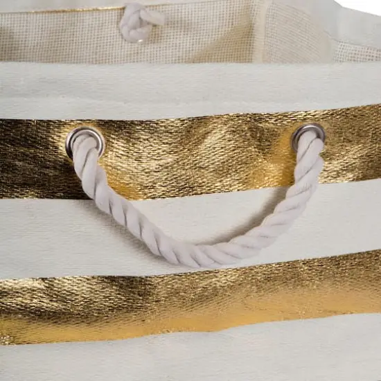 DII&reg; 16" Striped Woven Paper Storage Cube Gold {4}
