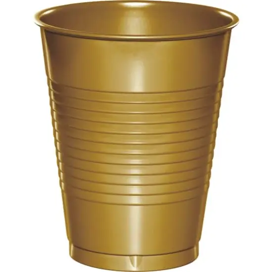 Hoffmaster 16oz. Plastic Cups, 20ct. Gold {1}