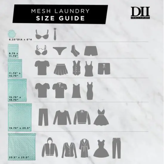 DII&reg; Aqua Lattice Mesh Laundry Bags, Set B {6}