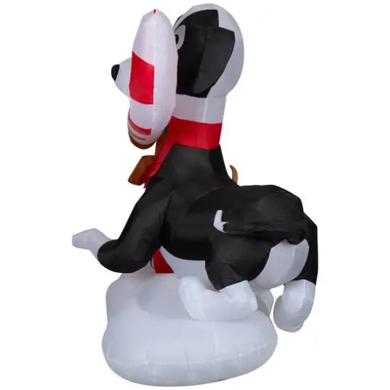 6ft. Airblown® Inflatable Christmas Dogs Sharing a Candy Cane Scene {5}