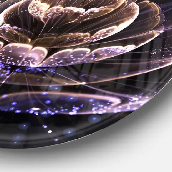 Designart - Purple Ideal Fractal Flower with Pollen' Floral Metal Circle Wall Art {5}