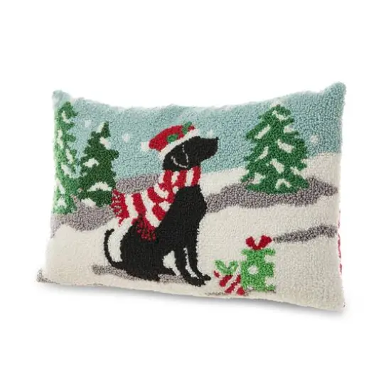 Glitzhome&reg; Hooked Christmas Dog Pillow {6}