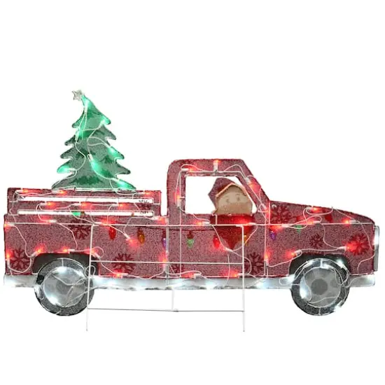27'' Pre-Lit Santa in Red Truck Decoration {5}