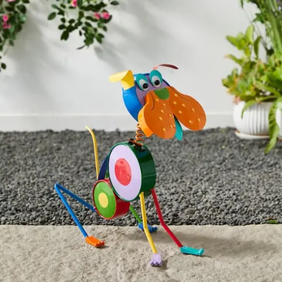 Glitzhome&reg; 17" Metal Novelty Puppy Garden Statue {4}