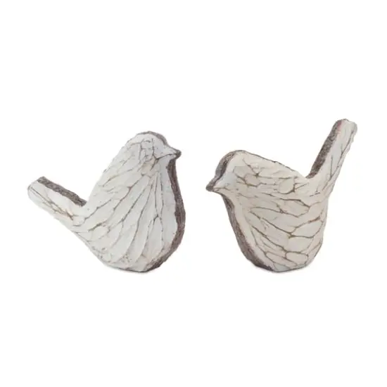 Carved Bird Figurines Set {6}