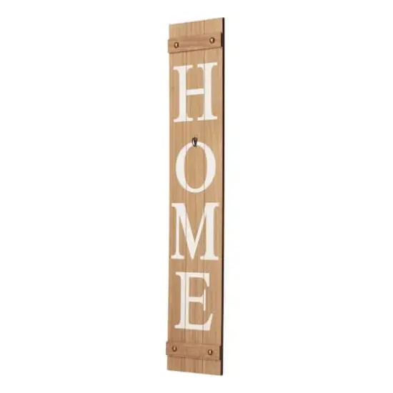 Glitzhome 42"H Wooden Brown "HOME" Porch Sign with 3 Changable Wreaths {6}