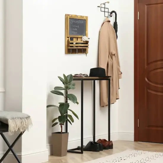 Elegant Designs Chalkboard Sign, Key Holder & Mail Storage Accent Brown/Black {5}