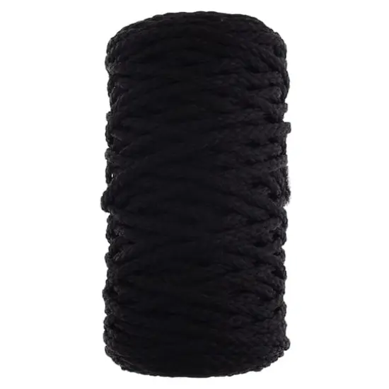John Bead 4mm Braided Macram&eacute; Cord, 70yd. Black {1}