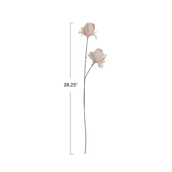 Hello Honey&reg; 28.25" Pink Organic Feather Flower Stem {4}