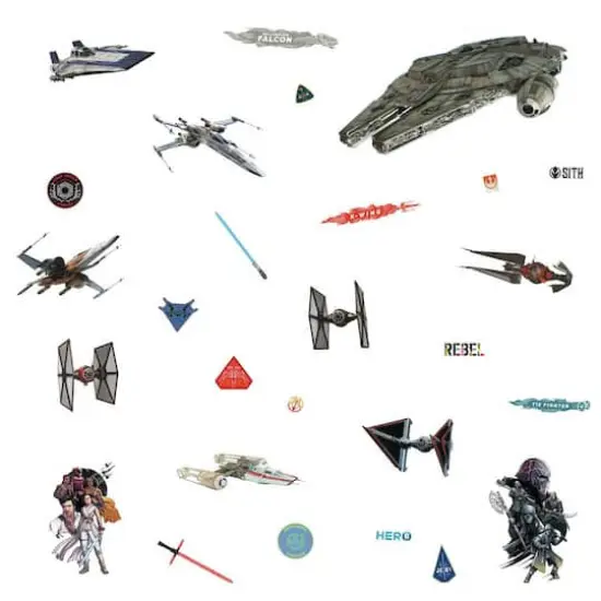 RoomMates Star Wars Episode IX Galactic Ships Peel & Stick Wall Decals {1}