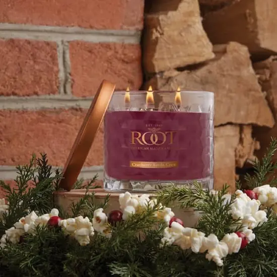 Root Candles Signature 3-Wick Honeycomb Beeswax Blend Jar Candle Cranberry Kettle Corn {3}