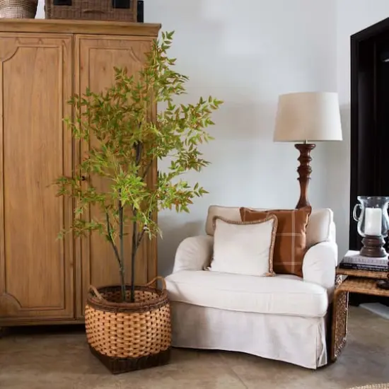 6ft. Green Autumn Nandina Artificial Potted Tree {8}