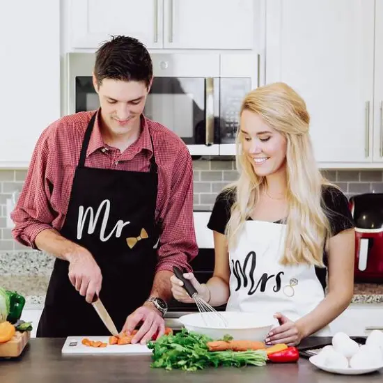 Kate Aspen&reg; Mr. & Mrs. Couples Apron Gift Set {8}